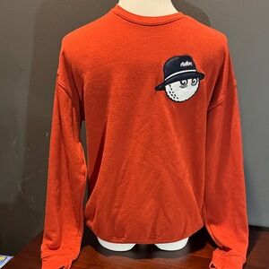 Malbon Orange Sweatshirt with golf Hat Graphic